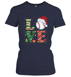 Funny Kid Boys Love Baseball Christmas Ball Santa Hat Gift Women's T-Shirt