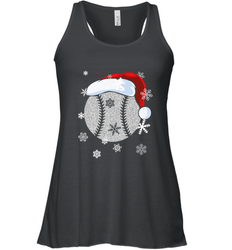 Baseball Ball Christmas Santa Hat Snowflakes Gift  Baseball Women's Racerback Tank