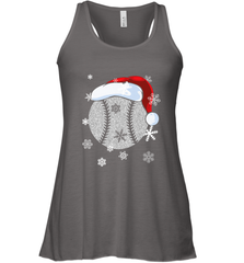 Baseball Ball Christmas Santa Hat Snowflakes Gift  Baseball Women's Racerback Tank Women's Racerback Tank - FordPhuMy