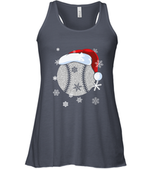 Baseball Ball Christmas Santa Hat Snowflakes Gift  Baseball Women's Racerback Tank Women's Racerback Tank - FordPhuMy
