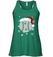 Baseball Ball Christmas Santa Hat Snowflakes Gift  Baseball Women's Racerback Tank Women's Racerback Tank - FordPhuMy