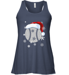 Baseball Ball Christmas Santa Hat Snowflakes Gift  Baseball Women's Racerback Tank Women's Racerback Tank - FordPhuMy