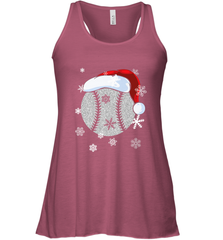 Baseball Ball Christmas Santa Hat Snowflakes Gift  Baseball Women's Racerback Tank Women's Racerback Tank - FordPhuMy