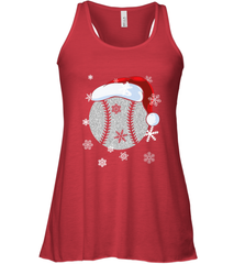 Baseball Ball Christmas Santa Hat Snowflakes Gift  Baseball Women's Racerback Tank Women's Racerback Tank - FordPhuMy