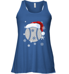 Baseball Ball Christmas Santa Hat Snowflakes Gift  Baseball Women's Racerback Tank Women's Racerback Tank - FordPhuMy