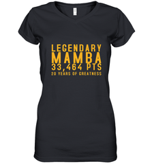 Black Mamba Legendary Mamba Out Farewell Tribute Women's V-Neck T-Shirt Women's V-Neck T-Shirt - FordPhuMy