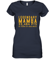 Black Mamba Legendary Mamba Out Farewell Tribute Women's V-Neck T-Shirt