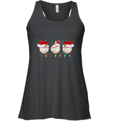 Three Baseball Balls Christmas Gift Santa Xmas lights Snow Women's Racerback Tank