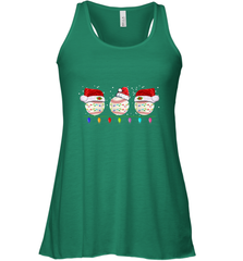 Three Baseball Balls Christmas Gift Santa Xmas lights Snow Women's Racerback Tank Women's Racerback Tank - FordPhuMy