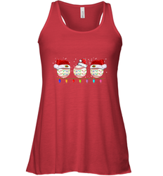 Three Baseball Balls Christmas Gift Santa Xmas lights Snow Women's Racerback Tank