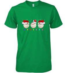 Three Baseball Balls Christmas Gift Santa Xmas lights Snow Men's Premium T-Shirt