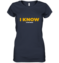 Star Wars Han Solo I Know Women's V-Neck T-Shirt Women's V-Neck T-Shirt - FordPhuMy