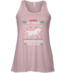 Santa Is Fake Unicorns Are Real Cute Ugly Christmas Sweater Women's Racerback Tank Women's Racerback Tank - FordPhuMy