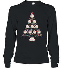 Baseball Balls Christmas Tree lights Xmas Gift Holiday Long Sleeve T-Shirt Long Sleeve T-Shirt - FordPhuMy