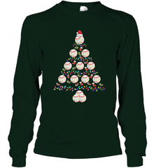 Baseball Balls Christmas Tree lights Xmas Gift Holiday Long Sleeve T-Shirt Long Sleeve T-Shirt - FordPhuMy