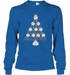 Baseball Balls Christmas Tree lights Xmas Gift Holiday Long Sleeve T-Shirt Long Sleeve T-Shirt - FordPhuMy