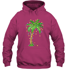 Christmas Lights Palm Tree Beach Funny Tropical Xmas Gift Hooded Sweatshirt Hooded Sweatshirt - FordPhuMy