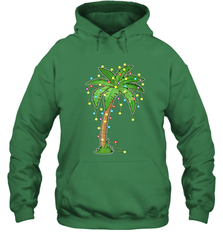 Christmas Lights Palm Tree Beach Funny Tropical Xmas Gift Hooded Sweatshirt Hooded Sweatshirt - FordPhuMy