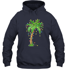Christmas Lights Palm Tree Beach Funny Tropical Xmas Gift Hooded Sweatshirt