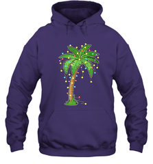 Christmas Lights Palm Tree Beach Funny Tropical Xmas Gift Hooded Sweatshirt Hooded Sweatshirt - FordPhuMy