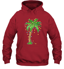Christmas Lights Palm Tree Beach Funny Tropical Xmas Gift Hooded Sweatshirt Hooded Sweatshirt - FordPhuMy