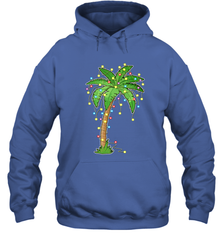 Christmas Lights Palm Tree Beach Funny Tropical Xmas Gift Hooded Sweatshirt Hooded Sweatshirt - FordPhuMy
