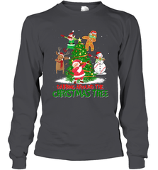Dabbing Around Christmas Tree Baseball Snowman Santa Long Sleeve T-Shirt Long Sleeve T-Shirt - FordPhuMy