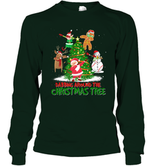 Dabbing Around Christmas Tree Baseball Snowman Santa Long Sleeve T-Shirt Long Sleeve T-Shirt - FordPhuMy