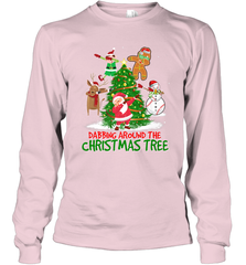 Dabbing Around Christmas Tree Baseball Snowman Santa Long Sleeve T-Shirt Long Sleeve T-Shirt - FordPhuMy