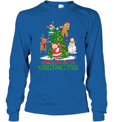 Dabbing Around Christmas Tree Baseball Snowman Santa Long Sleeve T-Shirt Long Sleeve T-Shirt - FordPhuMy