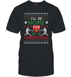 I'll Be Home for Christmas Baseball Gift For Men Women Kids Men's T-Shirt