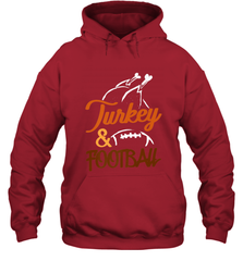 Turkey And Football Thanksgiving Day Football Fan Holiday Hooded Sweatshirt Hooded Sweatshirt - FordPhuMy