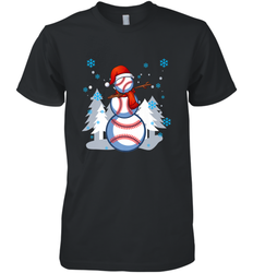 DABBING BASEBALL SNOWMAN _ Christmas Funny Men's Premium T-Shirt