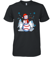 DABBING BASEBALL SNOWMAN _ Christmas Funny Men's Premium T-Shirt Men's Premium T-Shirt - FordPhuMy