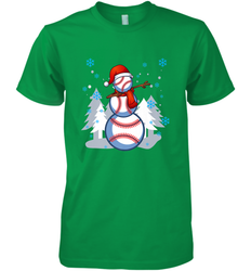 DABBING BASEBALL SNOWMAN _ Christmas Funny Men's Premium T-Shirt