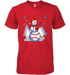 DABBING BASEBALL SNOWMAN _ Christmas Funny Men's Premium T-Shirt Men's Premium T-Shirt - FordPhuMy