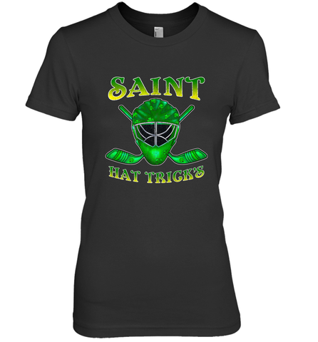 Saint Hat Tricks Ice Hockey Funny St Patricks Day Gift Women's Premium T-Shirt Women's Premium T-Shirt / Black / XS Women's Premium T-Shirt - FordPhuMy