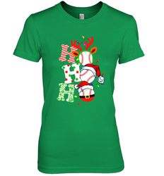HO HO HO Baseball Santa Hat Christmas Women's Premium T-Shirt