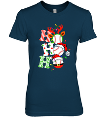 HO HO HO Baseball Santa Hat Christmas Women's Premium T-Shirt Women's Premium T-Shirt - FordPhuMy