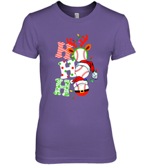 HO HO HO Baseball Santa Hat Christmas Women's Premium T-Shirt Women's Premium T-Shirt - FordPhuMy