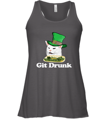 Git Drunk Funny Arguing Cat Meme St Patricks Day Women's Racerback Tank Women's Racerback Tank - FordPhuMy