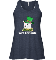 Git Drunk Funny Arguing Cat Meme St Patricks Day Women's Racerback Tank Women's Racerback Tank - FordPhuMy
