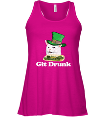 Git Drunk Funny Arguing Cat Meme St Patricks Day Women's Racerback Tank Women's Racerback Tank - FordPhuMy