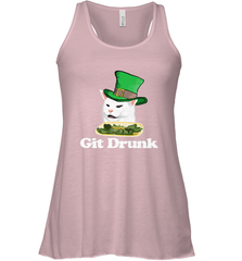 Git Drunk Funny Arguing Cat Meme St Patricks Day Women's Racerback Tank Women's Racerback Tank - FordPhuMy