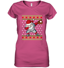 Christmas Dabbing Santa Baseball Gift Women's V-Neck T-Shirt Women's V-Neck T-Shirt - FordPhuMy