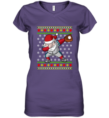 Christmas Dabbing Santa Baseball Gift Women's V-Neck T-Shirt Women's V-Neck T-Shirt - FordPhuMy
