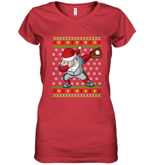 Christmas Dabbing Santa Baseball Gift Women's V-Neck T-Shirt Women's V-Neck T-Shirt - FordPhuMy