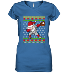 Christmas Dabbing Santa Baseball Gift Women's V-Neck T-Shirt Women's V-Neck T-Shirt - FordPhuMy