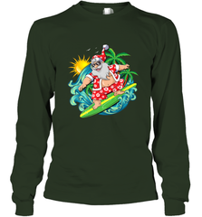 Christmas in July Santa Claus Hawaiian Surfing Gift Surf Long Sleeve T-Shirt Long Sleeve T-Shirt - FordPhuMy