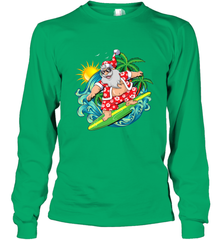 Christmas in July Santa Claus Hawaiian Surfing Gift Surf Long Sleeve T-Shirt Long Sleeve T-Shirt - FordPhuMy